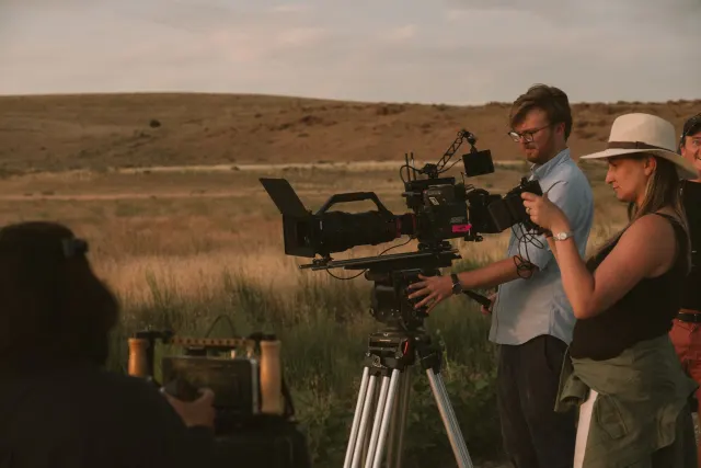 Behind the scenes on the Wild Beauty documentary shoot.