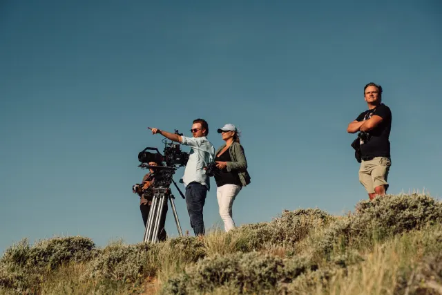 Behind the scenes on the Wild Beauty documentary shoot.