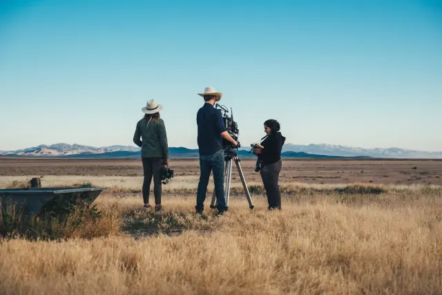 Behind the scenes on the Wild Beauty documentary shoot.