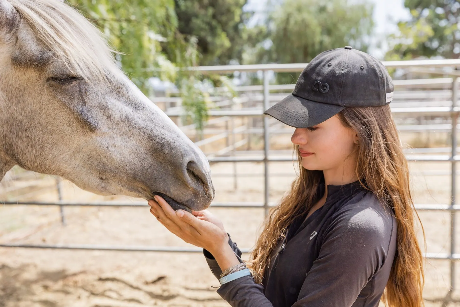 Mackenzie Foy and Whisper of the Wild together in California.
