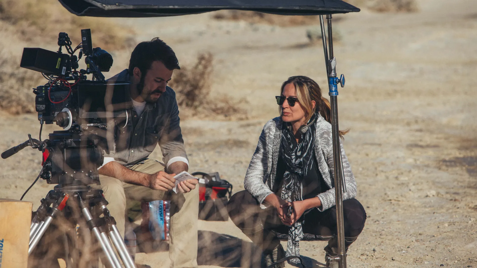 Ashley Avis on set